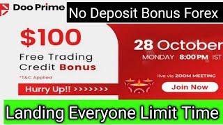 $100 No Deposit Bonus Forex|| Doo Prime Broker Update trading 2024||Asad Akash Forex!!