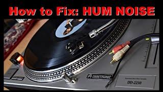 How to FIX the TURNTABLE BUZZ - HUM NOISE - GROUND the TURNTABLE - GROUNDING DEMONSTRATION