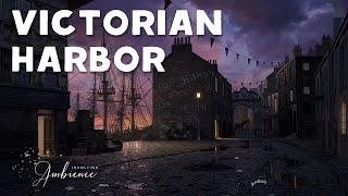 ️Victorian Harbor ASMR Ambience | After Rain | Sounds of Waves, Horses, Creaking of Ships