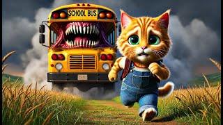 The Kitten and the Bus Monster#cat #ai #catlover #catvideos #cutecat #aicat