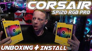 Corsair SP120 RGB Pro 120mm Case Fan Kit Unboxing and Install in Lian Li O11Xl Rog Edition