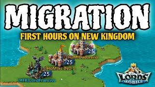 Lords Mobile| MIGRATION TIME  FIRST HOURS ON NEW KINGDOM!