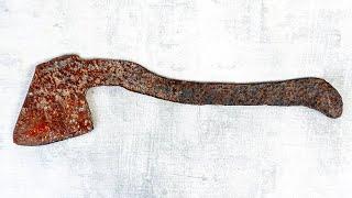Very Rusty Axe Restoration. This Trash Became Useful Tool