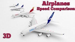 Fastest Passenger Airplanes In The World - Speed Comparison 3D