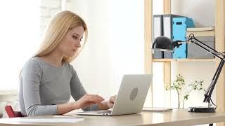 Woman Working on Laptop Thinking and Planning stock videos #stockfootage