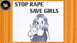 How to draw Stop rape save girl poster || Stop violation against women#justiceforladydoctor