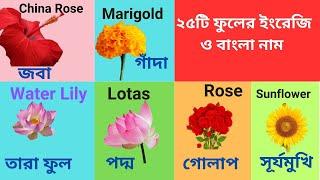 ২৫টি ফুলের বাংলা ও ইংরেজি নাম। 25 Flowers name with picture Bengali & English for kids।Fayan English