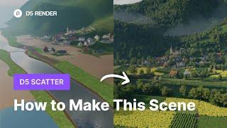 How to Create Complex Landscape from Scratch using D5 Scatter | Procedural Landscape Scatter