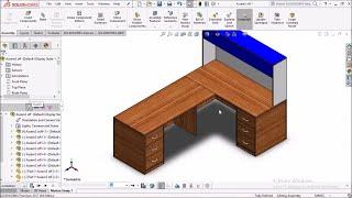 Office furniture design in solidworks #engineering #furniture #woodworks #technology