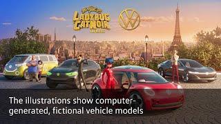 Miraculous: Ladybug & Cat Noir driving all-electric Volkswagen Hero Cars