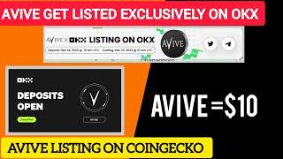 AVIVE GET EXLUSIVELY LISTED ON #OKX | AVIVE LISTING ON #COINGECKO