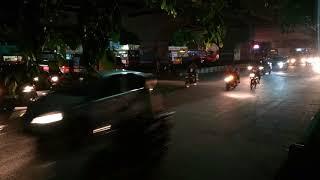 Night Traffic on Indian city road.