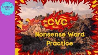 CVC Nonsense Words Practice #7 (with music) Dragon Style Dibels NWF