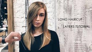 how to cut long layered women's haircut tutorial