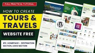 WordPress & Elementor Tours & Travels Website Development | Destination & Logo Section