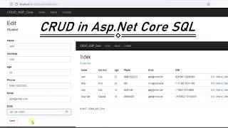 Asp.net Core CRUD Operations with SQL using Visual Studio