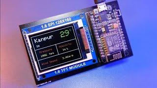 ESP8266 Nodemcu & ST7735 TFT Display based weather station | Get weather information of your city