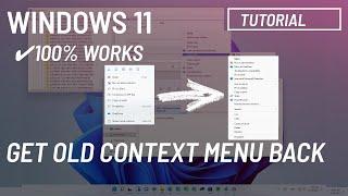 Windows 11: Enable old context menu (Windows 10 right-click style)