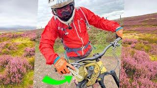 OF COURSE a zip tie will work as a brake lever! | Mountain Biking The Golfie, Scotland