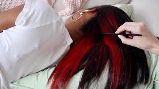 ASMR | Hair combing, separating, & tracing on Lauren ️ (whisper)