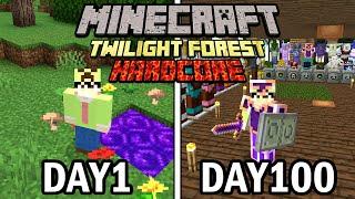 I Survived 100 Days in Minecraft, In a Twilight forest.. Here's What Happened..