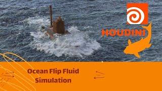 Ocean Flip Fluid Simulation in Houdini, beginner Tutorial, file included