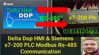 Delta Dop HMI & Siemens s7-200 PLC Modbus Rs-485 Communication