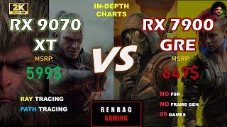 RX 9070 XT vs RX 7900 GRE | 9 Games | 1440p | Ray Tracing | Native - Raster Performance