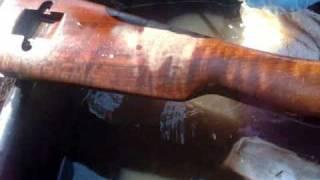 "Stock refinishing Part 2- Steaming out dents and using steam to remove the old finish"