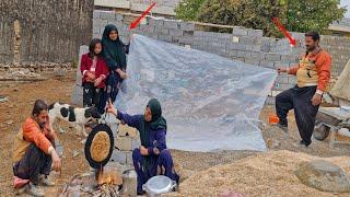 Heartwarming story on a rainy day with grandmother and building master