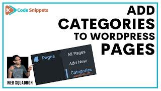 Add Categories to Wordpress Pages Code Snippet - CodeSnippets - Wordpress Tutorial