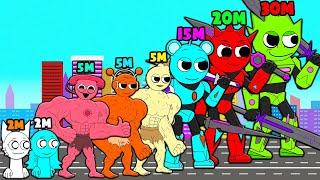 SIZE COMPARISON OF ALL INCREDIBOX SPRUNKI! CYBORGS MUSCLE FAT PHASE 4 3 & OTHERS Cartoon Animation