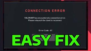 Fix Valorant Error Code VAN 81 Valorant Connection Error | How To Fix Error Message