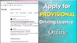 How to apply for Provisional Driving License Online UK || Driving Licence uk  ||