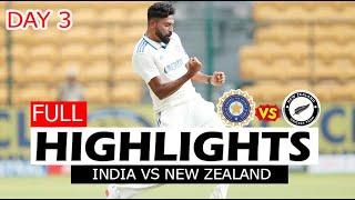 INDIA VS NEW ZEALAND 1ST TEST MATCH DAY 3 HIGHLIGHTS | IND VS NZ