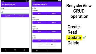 Android Studio CRUD | RecyclerView CRUD operation |#3 | Update SQLite Data in RecycleView