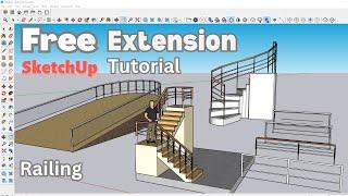 New and Free: Maj Rail's Amazing Extension for SketchUp Railings!