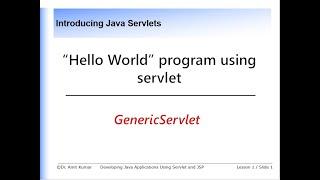 Video #5 How to create "Hello World" program using servlet in eclipse