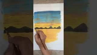 Beautiful Scenery Painting #acrylicpainting #art #ytshorts #shorts #utbaartandcraft