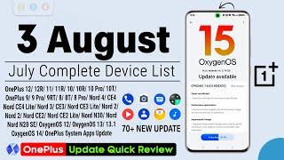 OnePlus July Update | Oneplus Update List | OxygenOS 14 New Update | OnePlus Full Device List 2024