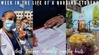 WEEK IN THE LIFE OF A NURSING STUDENT | CLASS | STUDYING | CLINICAL'S & MORE | TIAJ.