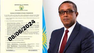 MURI IKIGITONDO LE TARIKI 08/06/2024 U RWANDA RUSOHOYE ITANGAZO RY"UBURAKARI KUBAVUGA KO RUDATEKANYE