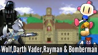 Wolf Import,Darth Vader,Rayman & Bomberman - Super Smash Bros. Wii U Mods