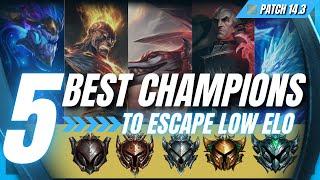 5 BEST CHAMPIONS to ESCAPE LOW ELO | MID LANE | Patch 14.3 | Weekly Tier List | League of Legends