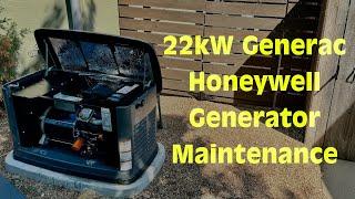 25hr Honeywell Generac Generator Maintenance on 22kW Oil Change Air Filter  Battery Check oil change