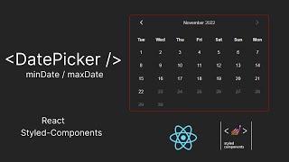 Date Picker From Scratch | React