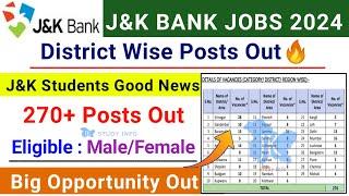 J&K Bank Recuritment 2024 | J&K Bank Jobs 2024 | J&K District Wise Jobs 2024 | J&K New Jobs 2024