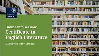 Certificate in English Literature | Online information webinar