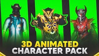 3d bgmi  animated characters pack | bgmi animated characters pack | pubg animated characters pack