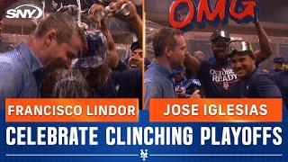 Francisco Lindor and Jose Iglesias reflect on Mets season while getting beer shower | SNY